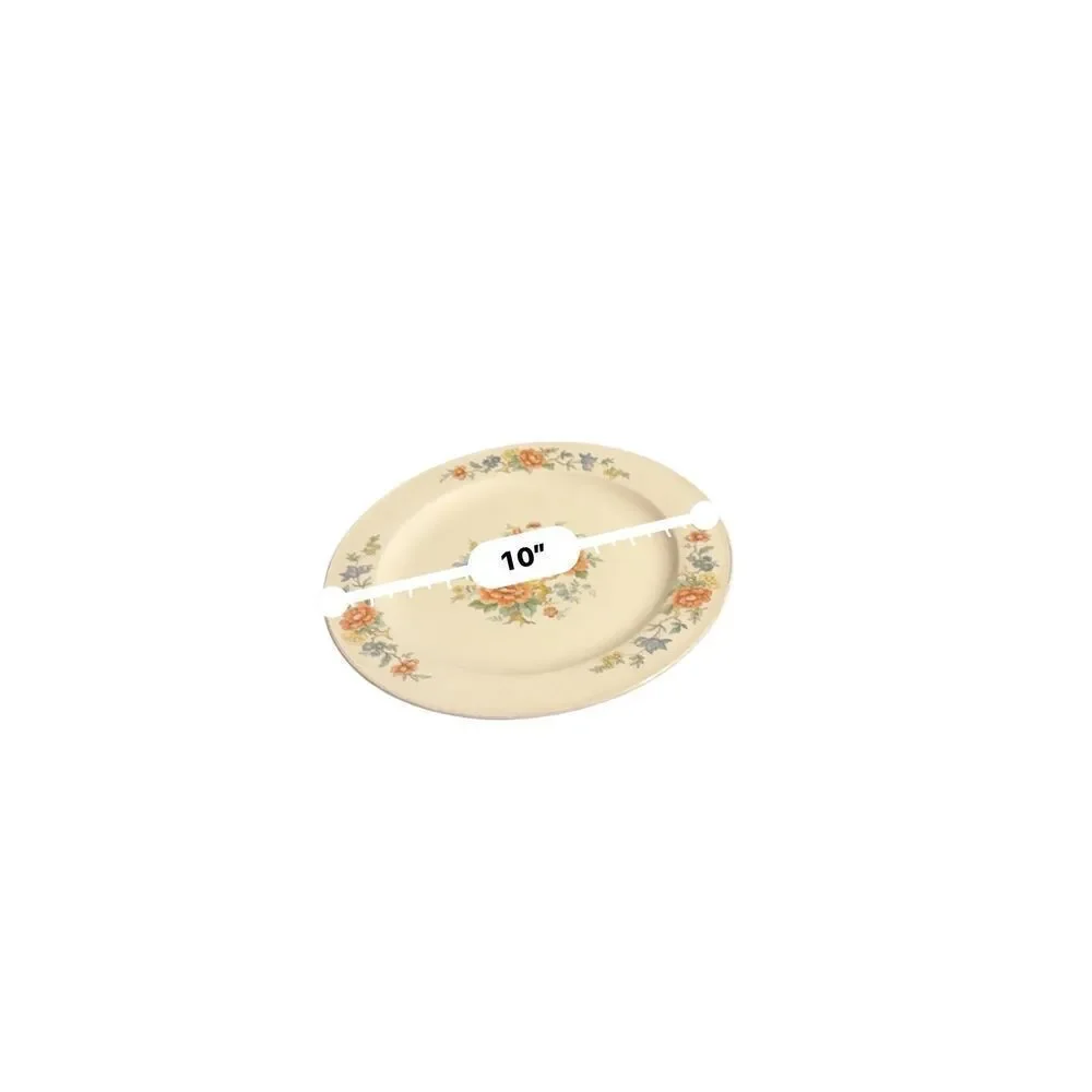 Edwin M. Knowles Gold Rimmed‎ Floral Dinner Plate